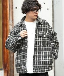 チェック柄/ツイードブルゾン