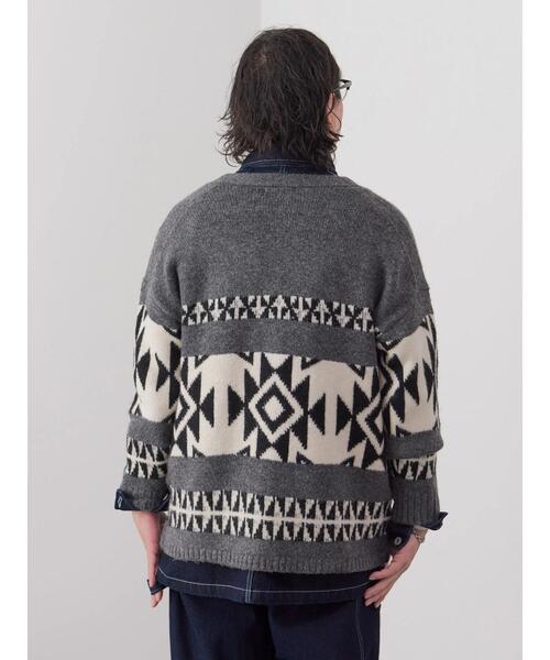 CRAFT STANDARD BOUTIQUE（クラフトスタンダードブティック）の「【男女兼用】オルテガ柄カーディガン　◆（カーディガン/ボレロ・レディース・グレー/ブラック/ベージュ・L/M）」の21枚目の写真