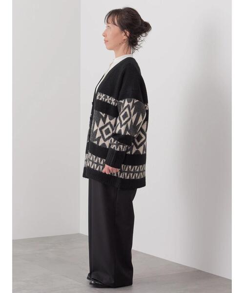 CRAFT STANDARD BOUTIQUE（クラフトスタンダードブティック）の「【男女兼用】オルテガ柄カーディガン　◆（カーディガン/ボレロ・レディース・グレー/ブラック/ベージュ・L/M）」の11枚目の写真