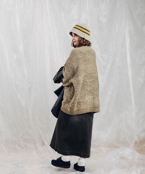 MUHET（ミュエータ）の「ニットバケットハット（ハット・レディース・ブラック/ライトベージュ・FREE）」の12枚目の写真
