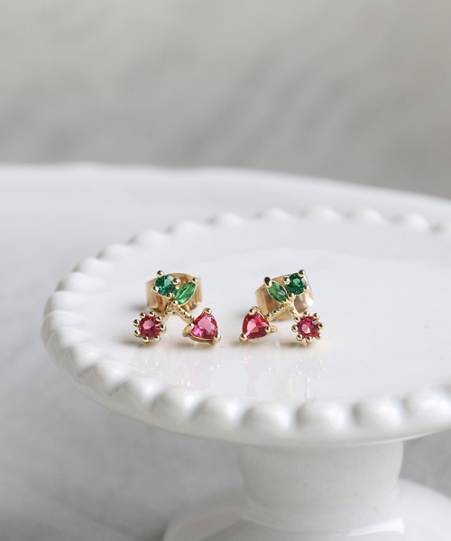 colleca la(コレカラ)の「フルーツビジューピアス(ピアス(両耳用)・レディース・イエロー/ピンク/パープル/レッド・フリ-)」の3枚目の写真