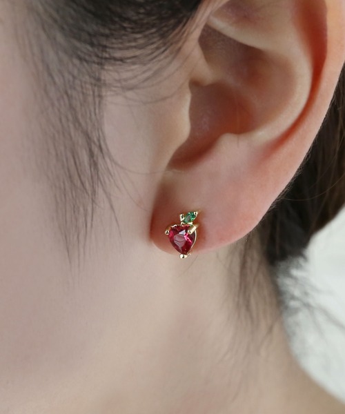 colleca la(コレカラ)の「フルーツビジューピアス(ピアス(両耳用)・レディース・イエロー/ピンク/パープル/レッド・フリ-)」の6枚目の写真