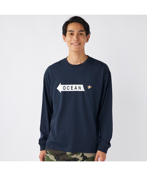 Ocean Pacific(オーシャンパシフィック)の「Ocean Pacific/オーシャンパシフィック Tシャツ 長袖 ブランドロゴ サーフボード ポケット付きシャツ(Tシャツ/カットソー・メンズ・ヘザーグレー/アイボリー/チャコールグレー/ネイビー・XL/M/L)」の1枚目の写真