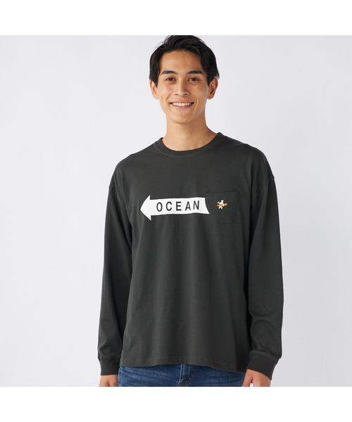 Ocean Pacific(オーシャンパシフィック)の「Ocean Pacific/オーシャンパシフィック Tシャツ 長袖 ブランドロゴ サーフボード ポケット付きシャツ(Tシャツ/カットソー・メンズ・ヘザーグレー/アイボリー/チャコールグレー/ネイビー・XL/M/L)」の3枚目の写真