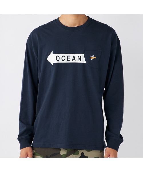 Ocean Pacific(オーシャンパシフィック)の「Ocean Pacific/オーシャンパシフィック Tシャツ 長袖 ブランドロゴ サーフボード ポケット付きシャツ(Tシャツ/カットソー・メンズ・ヘザーグレー/アイボリー/チャコールグレー/ネイビー・XL/M/L)」の8枚目の写真