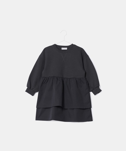 ROPE' PICNIC(ロペピクニック)の「【KIDS】バックプリント裏毛ティアードワンピース(ワンピース・キッズ・チャコールグレー/グレー系その他・110/120/130/140/150)」の3枚目の写真