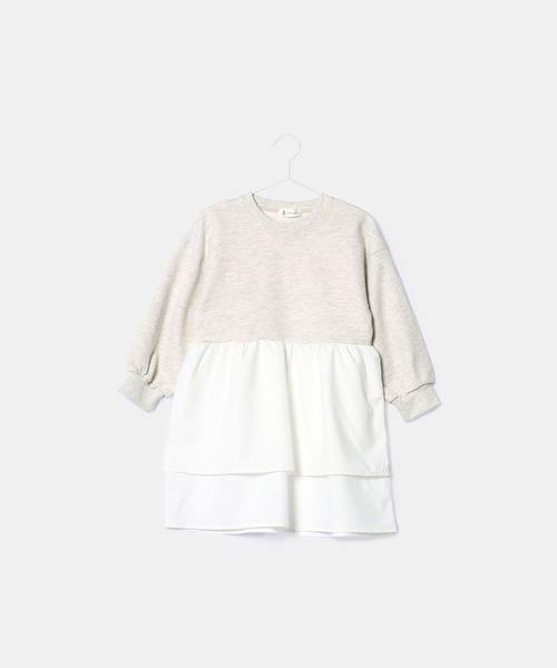 ROPE' PICNIC(ロペピクニック)の「【KIDS】バックプリント裏毛ティアードワンピース(ワンピース・キッズ・チャコールグレー/グレー系その他・110/120/130/140/150)」の4枚目の写真