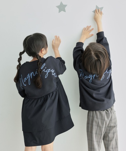 ROPE' PICNIC(ロペピクニック)の「【KIDS】バックプリント裏毛ティアードワンピース(ワンピース・キッズ・チャコールグレー/グレー系その他・110/120/130/140/150)」の17枚目の写真