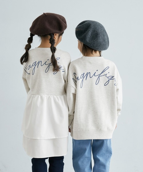 ROPE' PICNIC(ロペピクニック)の「【KIDS】バックプリント裏毛ティアードワンピース(ワンピース・キッズ・チャコールグレー/グレー系その他・110/120/130/140/150)」の22枚目の写真