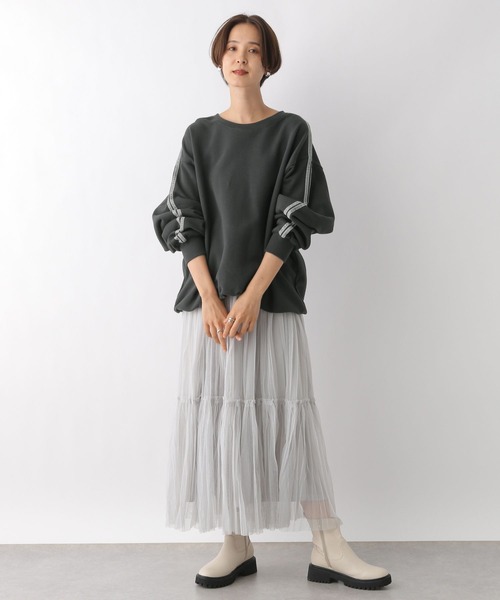 LEPSIM(レプシィム)の「ラインスウェットプルオーバー 977236(Tシャツ/カットソー・レディース・ブラック/ライトグレー/チャコールグレー/オフホワイト/グレー系その他・FREE/SHORT)」の16枚目の写真