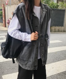 オーバーデニムベスト