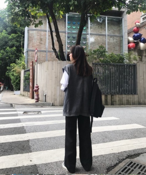 sorule（ソルレ）の「オーバーデニムベスト（ベスト・レディース・ブラック/ブルー・MEDIUM/LARGE）」の9枚目の写真