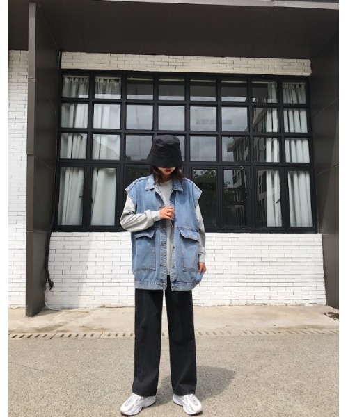 sorule（ソルレ）の「オーバーデニムベスト（ベスト・レディース・ブラック/ブルー・MEDIUM/LARGE）」の14枚目の写真