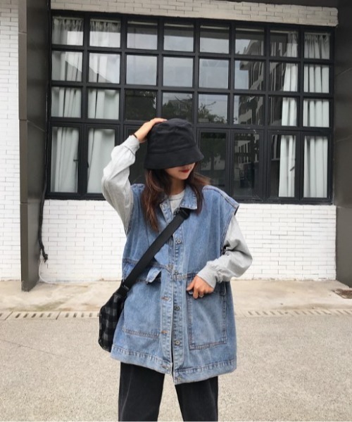 sorule（ソルレ）の「オーバーデニムベスト（ベスト・レディース・ブラック/ブルー・MEDIUM/LARGE）」の19枚目の写真