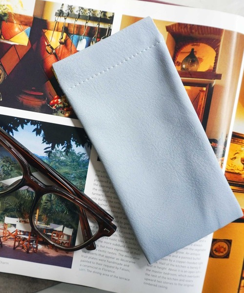 ワンタッチで簡単♪】 フェイクレザー メガネケース / ソフトメガネ