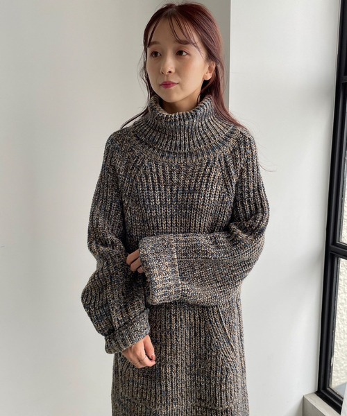 LOWRYS FARM（ローリーズファーム）の「ミックスニットミニワンピース
