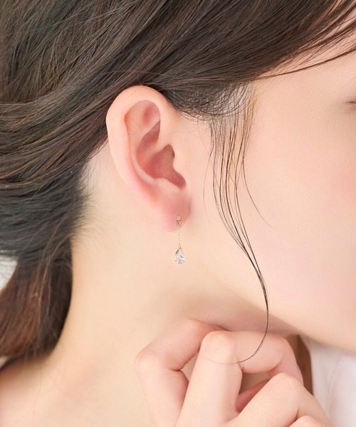 Phoebe（フィービィー）の「【K10】ドロップビジューイヤリング/BOX付き（イヤリング・レディース・イエローゴールド・FREE）」の7枚目の写真