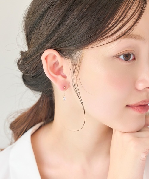 Phoebe（フィービィー）の「【K10】ドロップビジューイヤリング/BOX付き（イヤリング・レディース・イエローゴールド・FREE）」の8枚目の写真