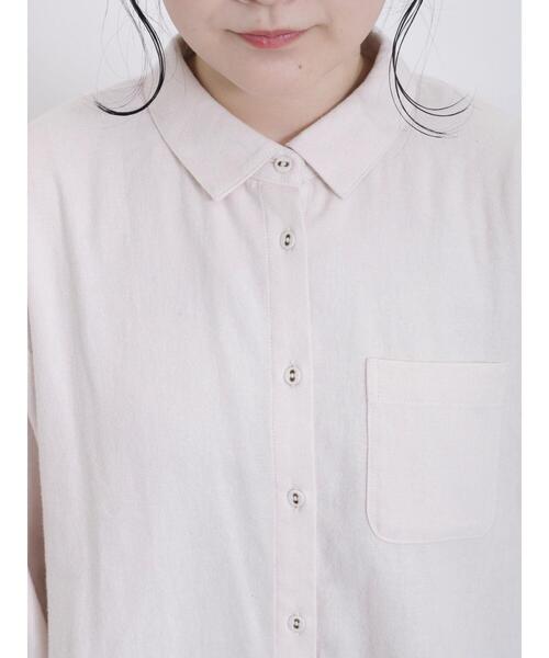 Samansa Mos2(サマンサ モスモス)の「ネルクレリックレギュラーカラーシャツ(シャツ/ブラウス・レディース・オフホワイト/ブラウン/チャコールグレー/キナリ・F)」の18枚目の写真