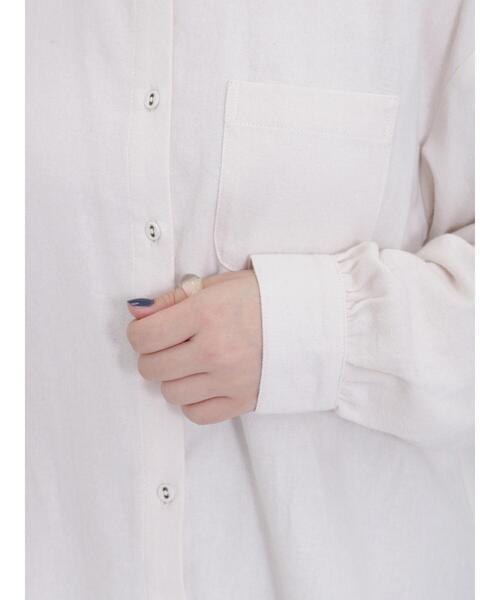 Samansa Mos2(サマンサ モスモス)の「ネルクレリックレギュラーカラーシャツ(シャツ/ブラウス・レディース・オフホワイト/ブラウン/チャコールグレー/キナリ・F)」の21枚目の写真