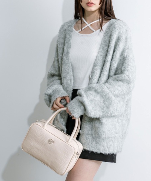 OLIVE des OLIVE（オリーブデオリーブ）の「ハートエンブレム付きボストンバッグ　1032120170（ショルダーバッグ・レディース・ブラック/サックスブルー/アイボリー・FREE）」の7枚目の写真