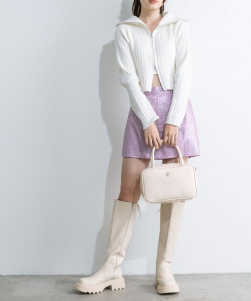 OLIVE des OLIVE（オリーブデオリーブ）の「ハートエンブレム付きボストンバッグ　1032120170（ショルダーバッグ・レディース・ブラック/サックスブルー/アイボリー・FREE）」の9枚目の写真