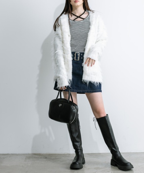 OLIVE des OLIVE（オリーブデオリーブ）の「ハートエンブレム付きボストンバッグ　1032120170（ショルダーバッグ・レディース・ブラック/サックスブルー/アイボリー・FREE）」の15枚目の写真