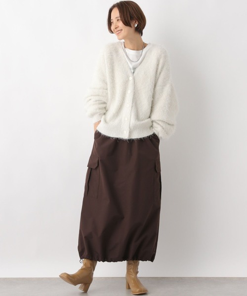 LEPSIM(レプシィム)の「5ゲージラメフェザーカーディガン 980542(ニット/セーター・レディース・ネイビー/オフホワイト/ライトグレー・FREE)」の7枚目の写真