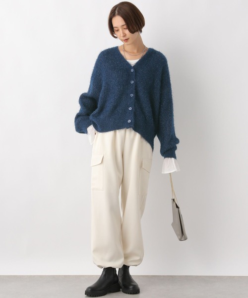 LEPSIM（レプシィム）の「5ゲージラメフェザーカーディガン 980542
