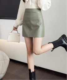 【OKUOKU 0909】PUレザー タイトスカート oku-skirt-680658092303-17 U