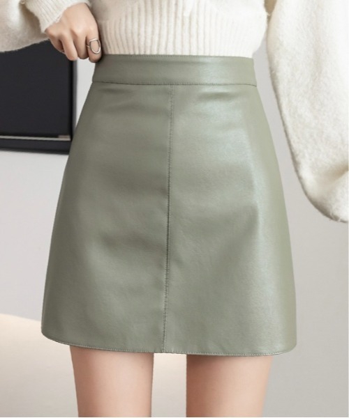 Burner（バーナー）の「【OKUOKU　0909】PUレザー　タイトスカート oku-skirt-680658092303-17 U（スカート・レディース・アイボリー/グリーン/ブラック/ダークブラウン・S/L/M/XL）」の13枚目の写真