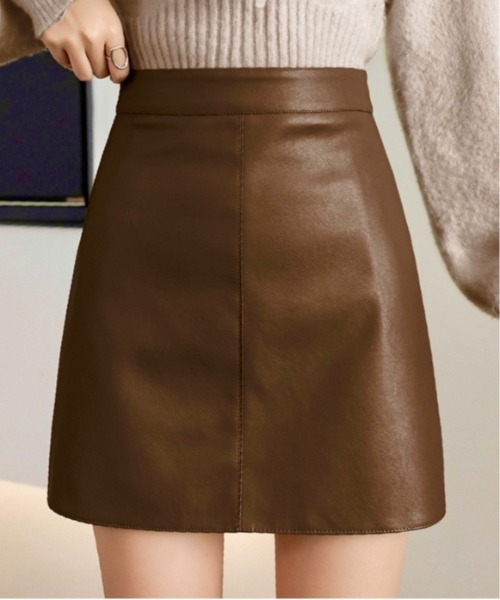 Burner（バーナー）の「【OKUOKU　0909】PUレザー　タイトスカート oku-skirt-680658092303-17 U（スカート・レディース・アイボリー/グリーン/ブラック/ダークブラウン・S/L/M/XL）」の15枚目の写真