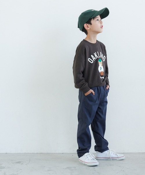 coca（coca）（コカ）の「キッズ　ベアー刺繍スウェット（スウェット・キッズ・グリーン/チャコール・110/130/120/140）」の7枚目の写真