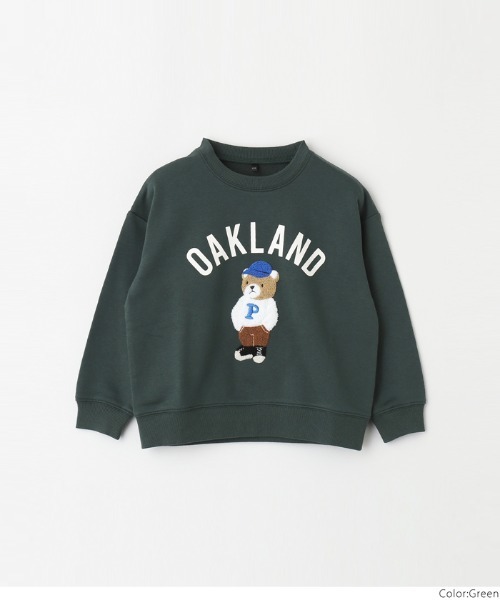 coca（coca）（コカ）の「キッズ　ベアー刺繍スウェット（スウェット・キッズ・グリーン/チャコール・110/130/120/140）」の13枚目の写真