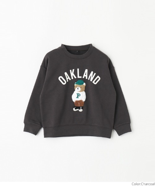 coca（coca）（コカ）の「キッズ　ベアー刺繍スウェット（スウェット・キッズ・グリーン/チャコール・110/130/120/140）」の12枚目の写真