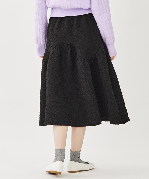 MILKFED.（ミルクフェド）の「TULLE JACQUARD GATHERED SKIRT（スカート・レディース・オフホワイト/ブラック・ONE SIZE）」の4枚目の写真