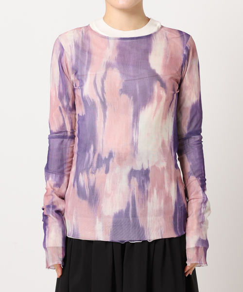 CITYSHOP(シティーショップ)の「PATTERN SHEER CUT:カットソー(Tシャツ/カットソー・レディース・パープル/ブルー系その他・FREE)」の6枚目の写真