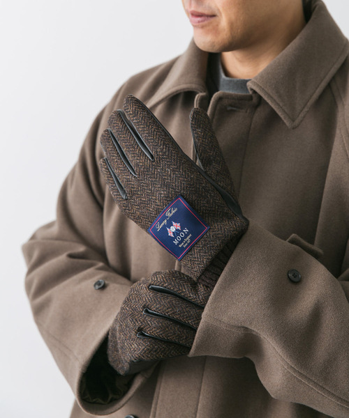 URBAN RESEARCH DOORS（アーバンリサーチドアーズ）の「MOONツイードレザーグローブ（手袋・メンズ・グリーン/ネイビー/ブラウン系その他/チャコールグレー・-）」の5枚目の写真