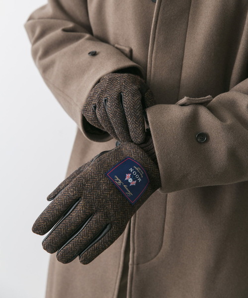 URBAN RESEARCH DOORS（アーバンリサーチドアーズ）の「MOONツイードレザーグローブ（手袋・メンズ・グリーン/ネイビー/ブラウン系その他/チャコールグレー・-）」の6枚目の写真