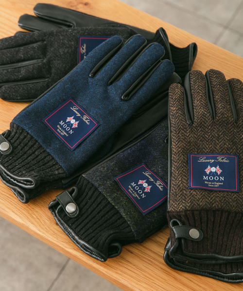 URBAN RESEARCH DOORS（アーバンリサーチドアーズ）の「MOONツイードレザーグローブ（手袋・メンズ・グリーン/ネイビー/ブラウン系その他/チャコールグレー・-）」の7枚目の写真