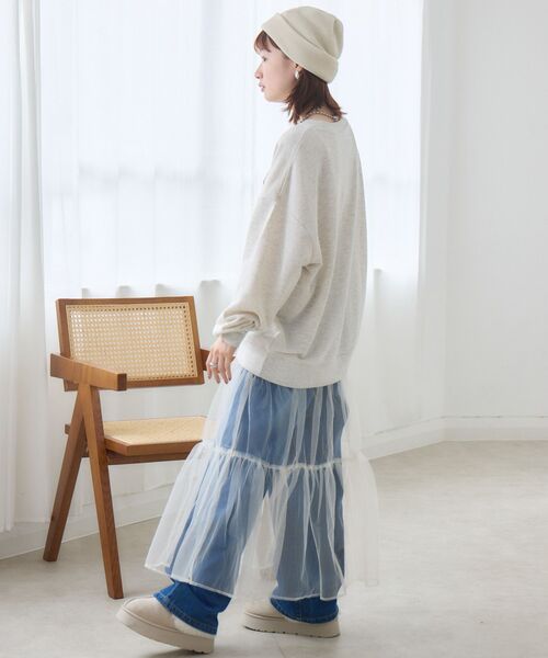 RETRO GIRL(レトロガール)の「チュールレイヤードSK(スカート・レディース・ブラック/レオパード/ライトグレー/ナチュラル・FREE)」の7枚目の写真