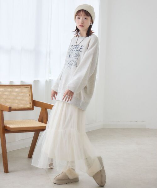 RETRO GIRL(レトロガール)の「チュールレイヤードSK(スカート・レディース・ブラック/レオパード/ライトグレー/ナチュラル・FREE)」の9枚目の写真