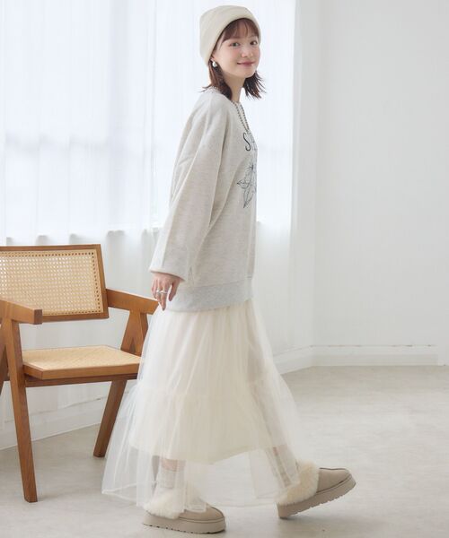 RETRO GIRL(レトロガール)の「チュールレイヤードSK(スカート・レディース・ブラック/レオパード/ライトグレー/ナチュラル・FREE)」の10枚目の写真