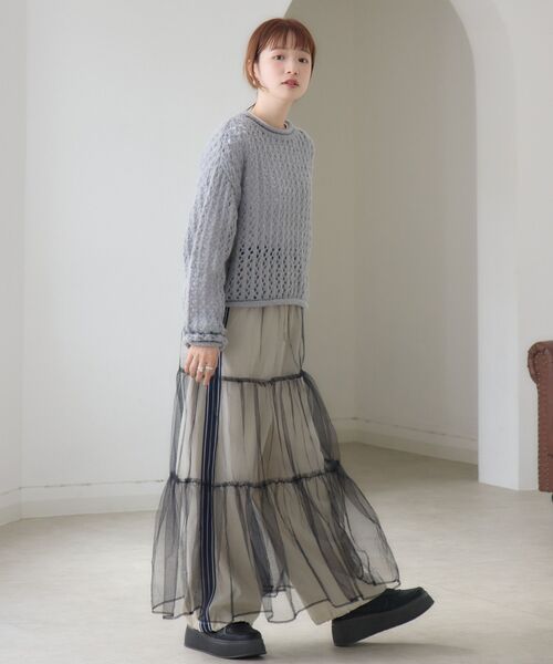 RETRO GIRL(レトロガール)の「チュールレイヤードSK(スカート・レディース・ブラック/レオパード/ライトグレー/ナチュラル・FREE)」の14枚目の写真