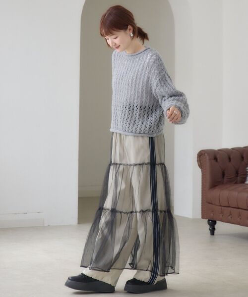 RETRO GIRL(レトロガール)の「チュールレイヤードSK(スカート・レディース・ブラック/レオパード/ライトグレー/ナチュラル・FREE)」の15枚目の写真