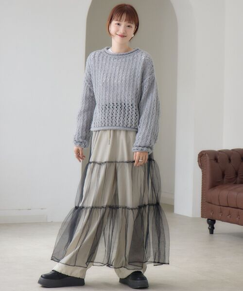 RETRO GIRL(レトロガール)の「チュールレイヤードSK(スカート・レディース・ブラック/レオパード/ライトグレー/ナチュラル・FREE)」の16枚目の写真