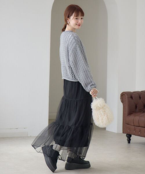 RETRO GIRL(レトロガール)の「チュールレイヤードSK(スカート・レディース・ブラック/レオパード/ライトグレー/ナチュラル・FREE)」の19枚目の写真