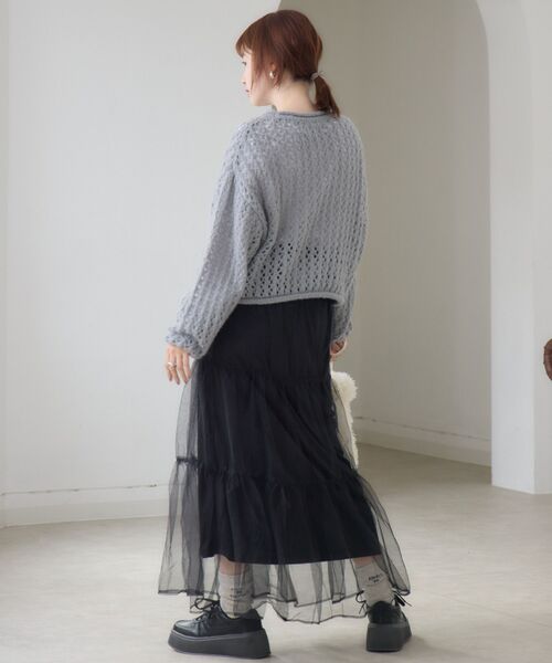 RETRO GIRL(レトロガール)の「チュールレイヤードSK(スカート・レディース・ブラック/レオパード/ライトグレー/ナチュラル・FREE)」の20枚目の写真