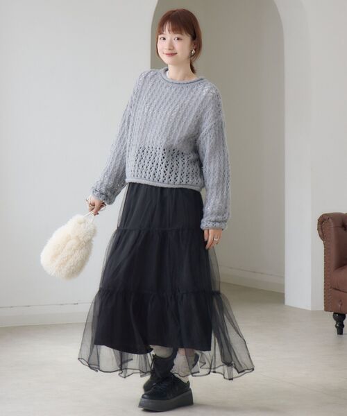 RETRO GIRL(レトロガール)の「チュールレイヤードSK(スカート・レディース・ブラック/レオパード/ライトグレー/ナチュラル・FREE)」の21枚目の写真