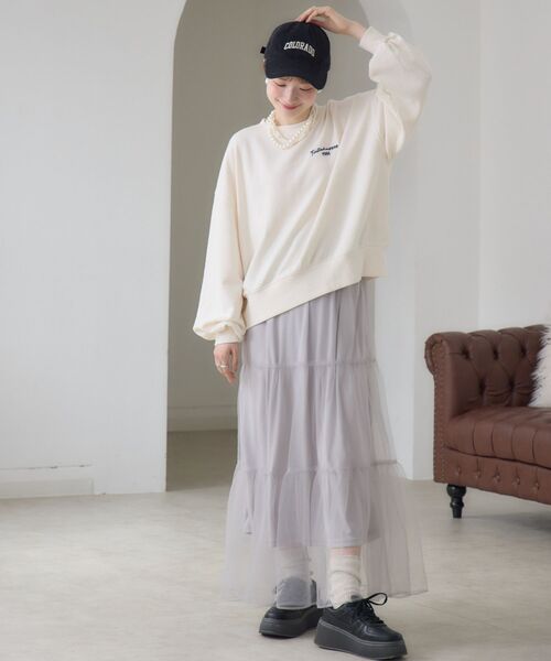 RETRO GIRL(レトロガール)の「チュールレイヤードSK(スカート・レディース・ブラック/レオパード/ライトグレー/ナチュラル・FREE)」の22枚目の写真